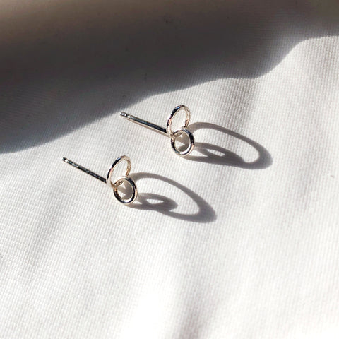 Circuit stud earrings- Silver