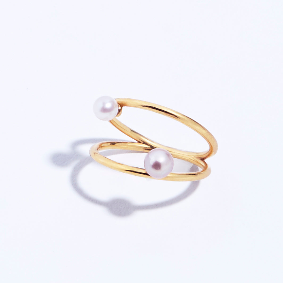 Duo ring- 14k rose gold or yellow gold