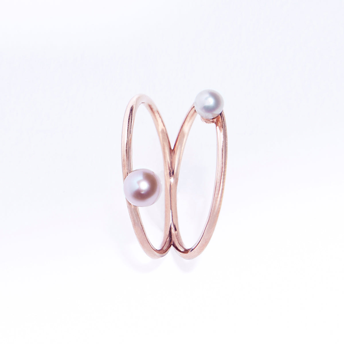 Duo ring- 14k rose gold or yellow gold