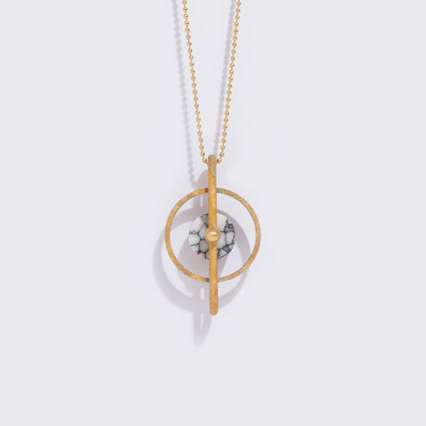 Disc Pendant white stone