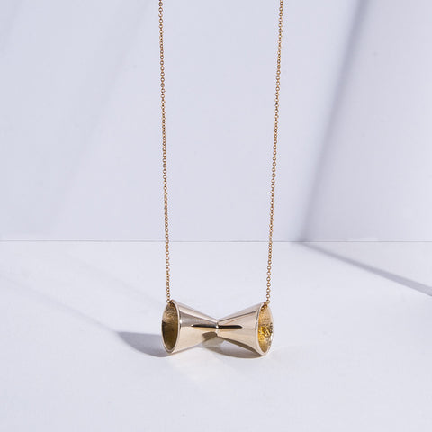 Megaphone Necklace - high polish bronze