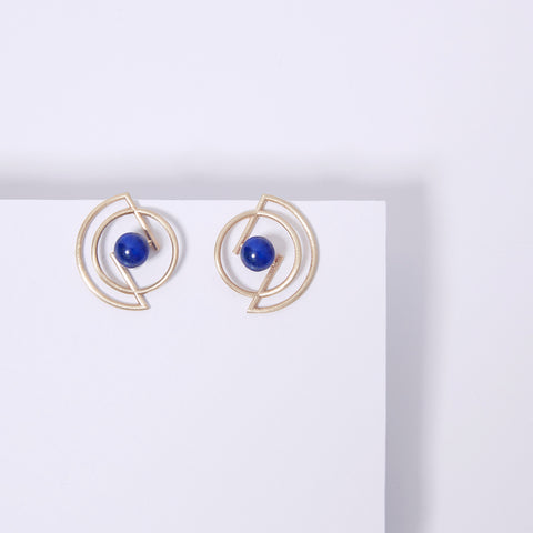 Volten Earrings- Lapis