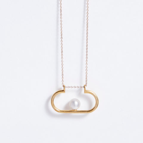 Metalepsis minimal pearl Ito necklace 14k gold