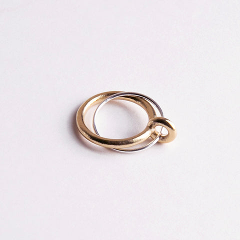 Binary Ring Silver and Brass