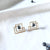 Volten Square Earrings 14k gold- hematite